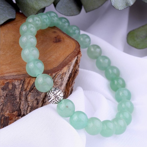Hand Crafted Jewelry - 🆕New Green Aventurine 8mm Healing Gemstone Bracelet with Tibetan Spritual Spacer